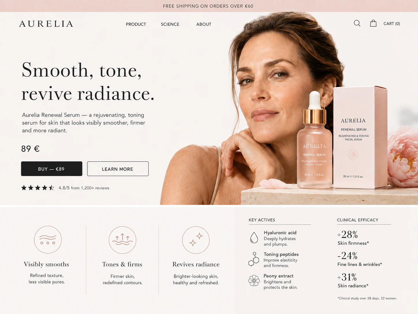 After version of the Aurelia concept, with clearer hierarchy and user journey